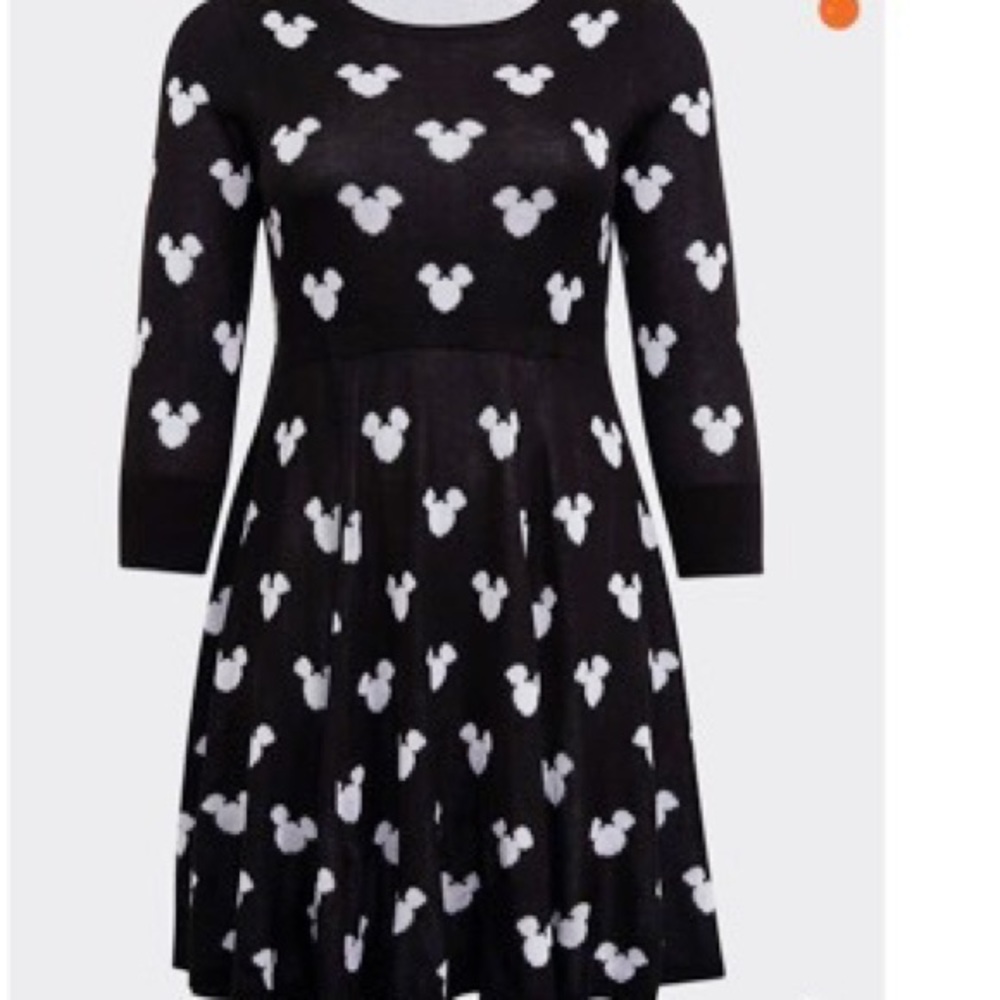 Disney Mickey Mouse ears black and white sweater dress